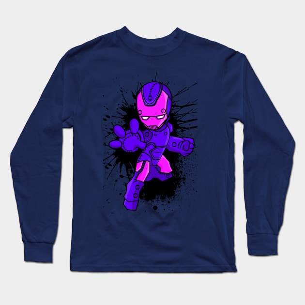 Robot Destroy! Long Sleeve T-Shirt by RG Illustration